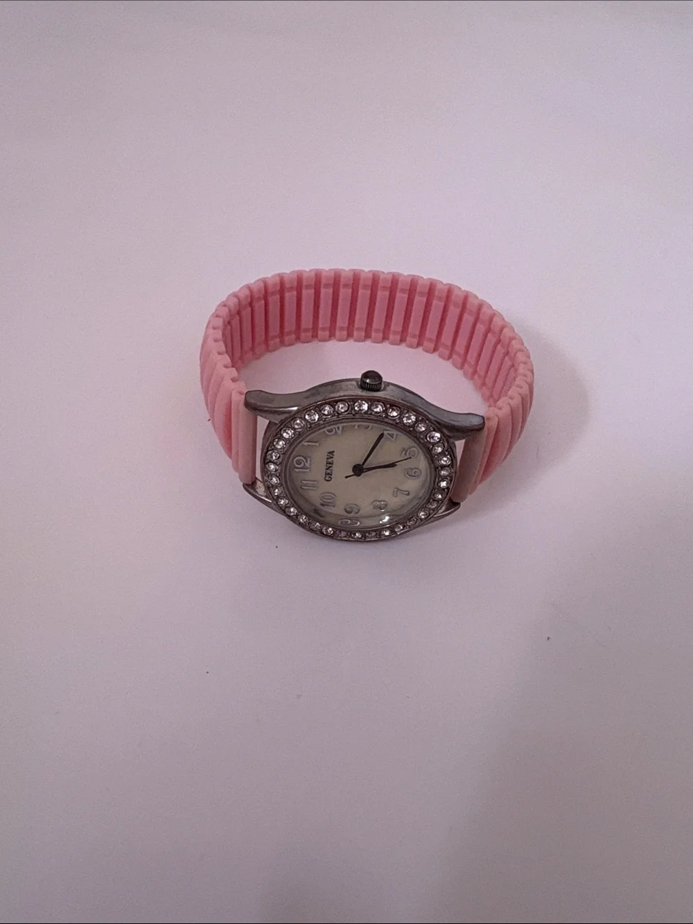 Pink Crystal Bezel Women's Stretch Watch - Unbranded